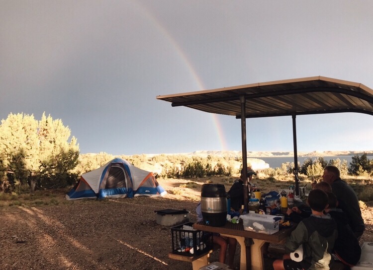 rainbow and camping 