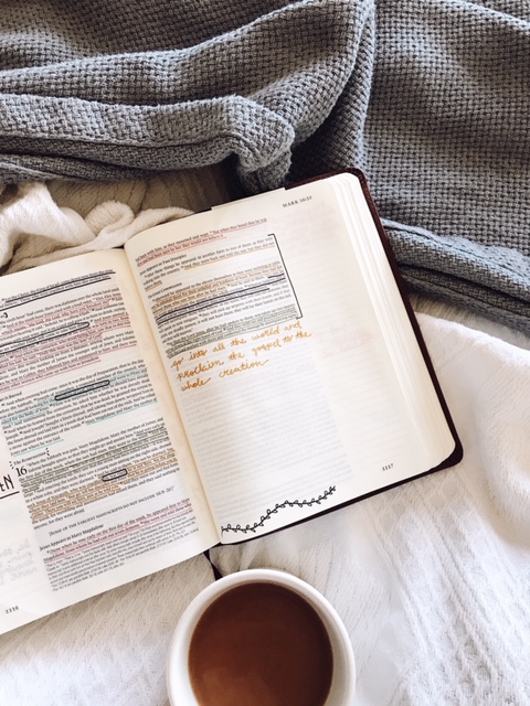 bible and coffee